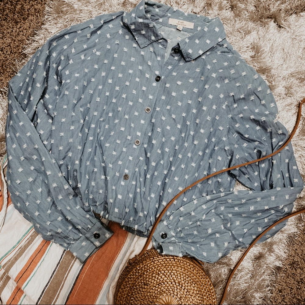 • jean crop top